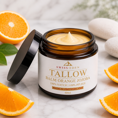 Swiss Eden Tallow Balm Orange & Jojoba 60ml – Natürliche Hautpflege mit Bio-Rindertalg