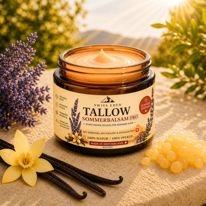 Tallow Sommerbalsam PRO von Swiss Eden mit BIO-Tallow, Zinkoxid und Astaxanthin